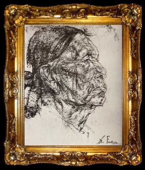 framed  Nikolay Fechin Indian head portrait, ta009-2